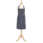 Butchers stripe bib apron with large pocket