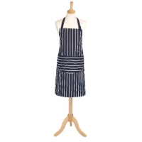 Butchers stripe bib apron with large pocket