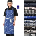 Pattern print bib apron