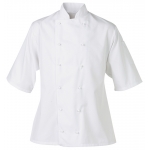 A. Detachable button short sleeve chef's jacket