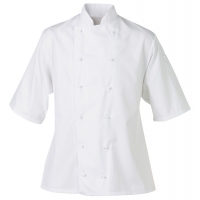 A. Detachable button short sleeve chef's jacket