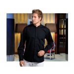 Mens Mandarin Collar Long Sleeve Bar Shirt