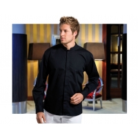 Mens Mandarin Collar Long Sleeve Bar Shirt