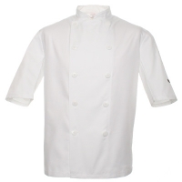 C. Rubber buttons chef jacket short sleeve