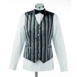 Patterned silver stripe male waistcoat