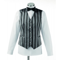 Patterned silver striped ladies waistcoat