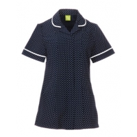 White spotted round collar tunic