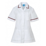 White & Maroon Square Collar Tunic