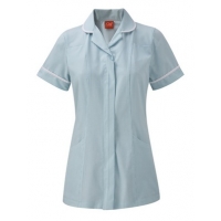 Green stripe round collar tunic