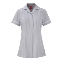 Grey stripe round collar tunic