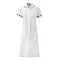 White round collar dress with coloured trim