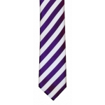 Purple and white 6cm skinny tie