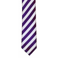 Purple and white 6cm skinny tie